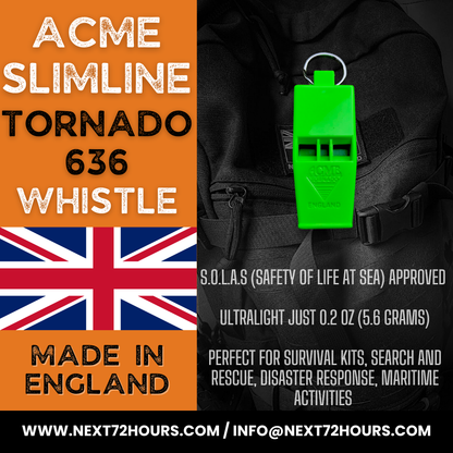 ACME Slimline Tornado 636 Whistle | SOLAS Approved | Extremely Loud