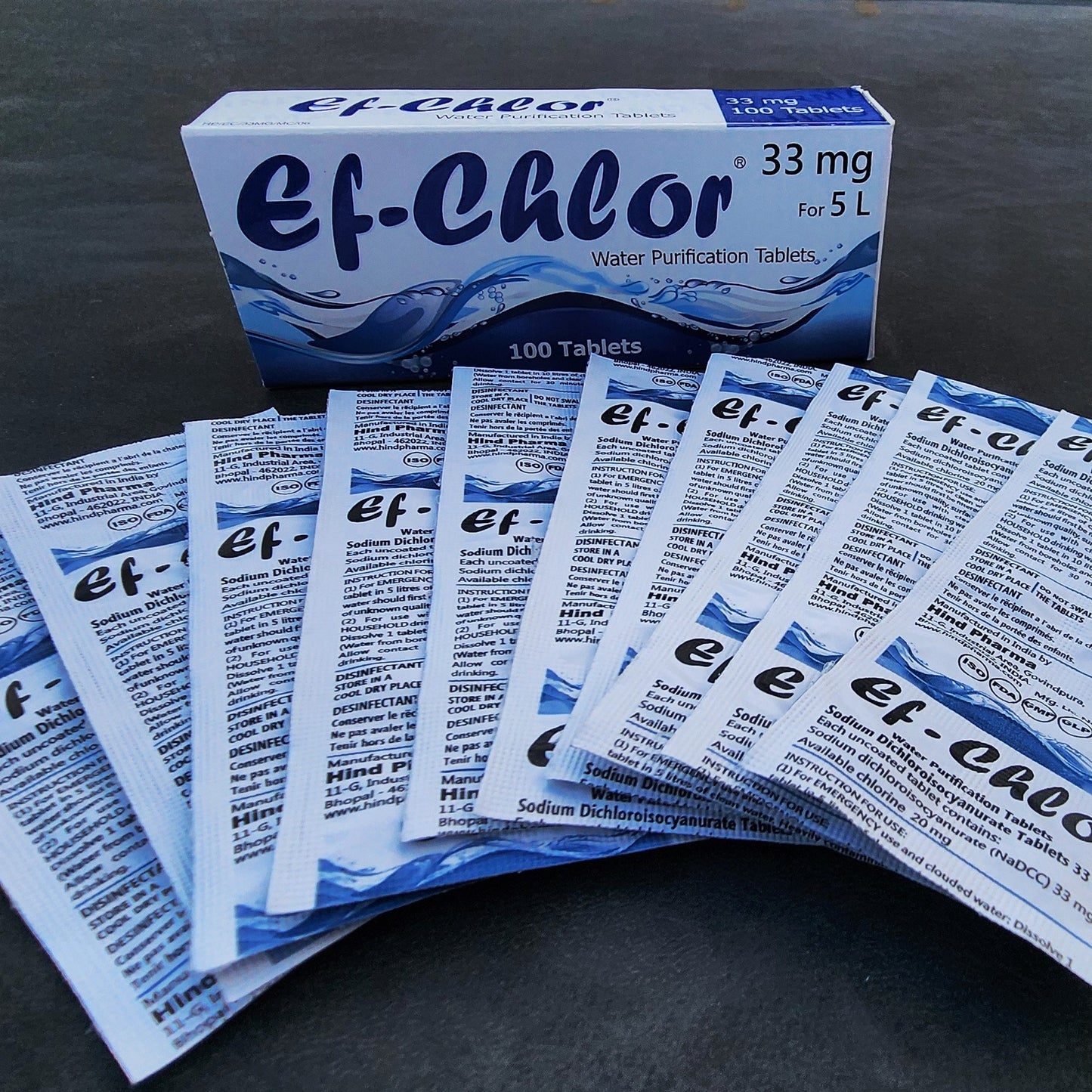 Ef-Chlor 33mg Water Purification Tablets - Pack of 100 | New Zealand