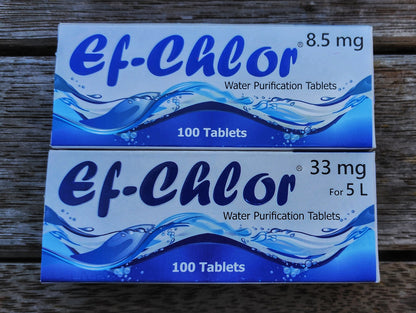 Ef-Chlor 33mg Water Purification Tablets - Pack of 100 | New Zealand