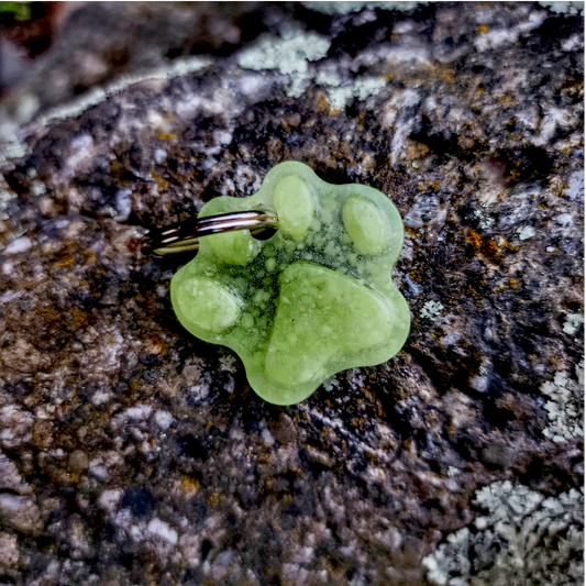 GLOW IN THE DARK PET TAG ON A ROCK 